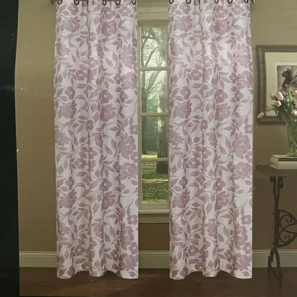 Laura Ashley floral Window Panels Set 40x84 Drapes new